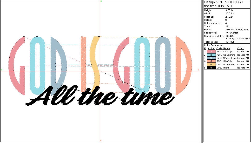 God is Good All the Time Machine Embroidery Design, Religious, Instant Download, Digital Download, 7in and 10in