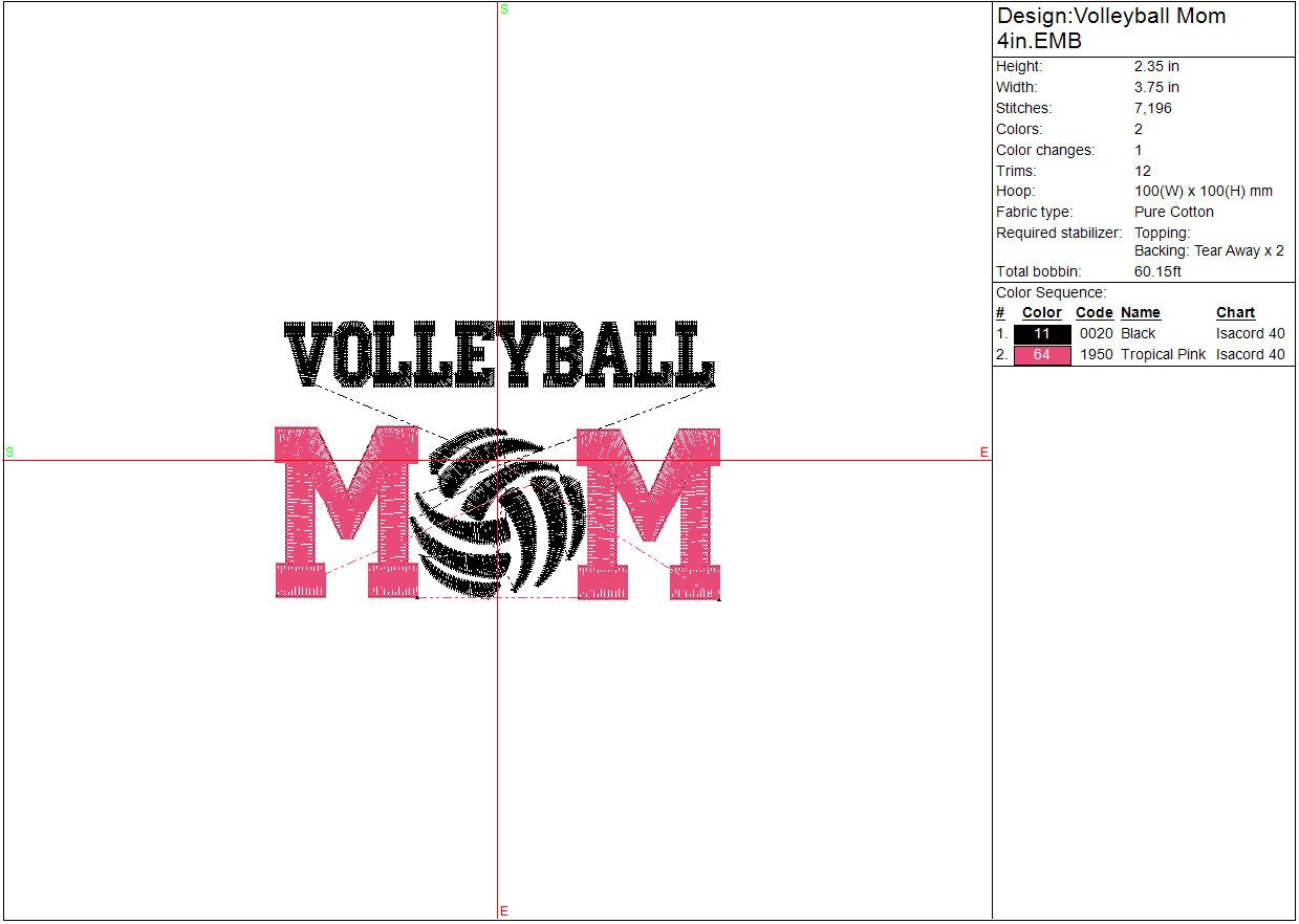 Volleyball Mom Machine embroidery file Mothers Sports Volley Ball design, Digital File Instant Download