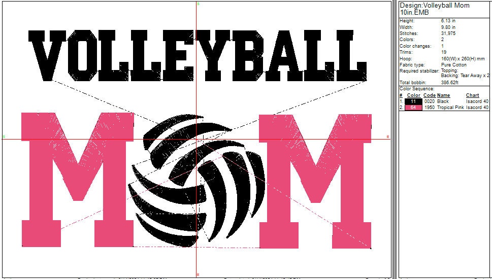 Volleyball Mom Machine embroidery file Mothers Sports Volley Ball design, Digital File Instant Download