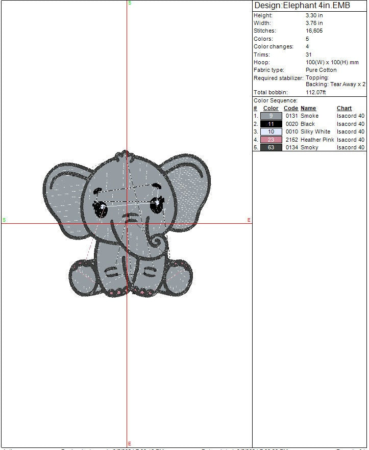 Safari Elephant Embroidery design, Animals, Kids, Boys, Girls Digital File, Instant Download