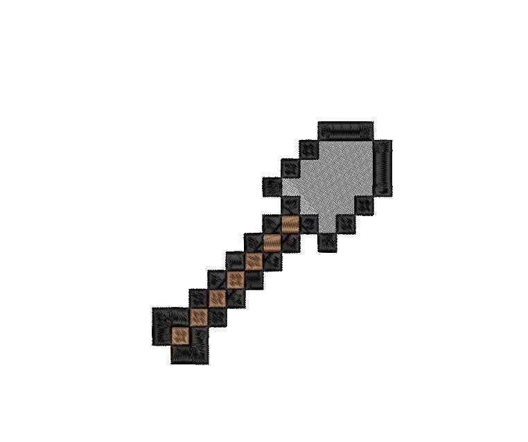 Gamer Shovel machine embroidery file design Mine Game Digital File Instant Download 2 sizes