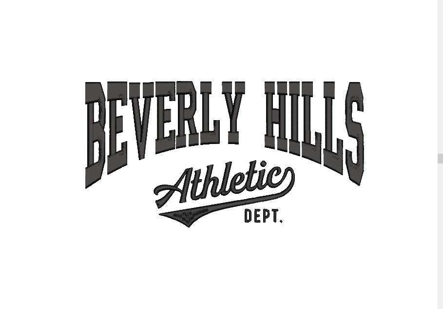 College Font Beverly Hills Embroidery design, Digital File, Instant Download 7in and 10in