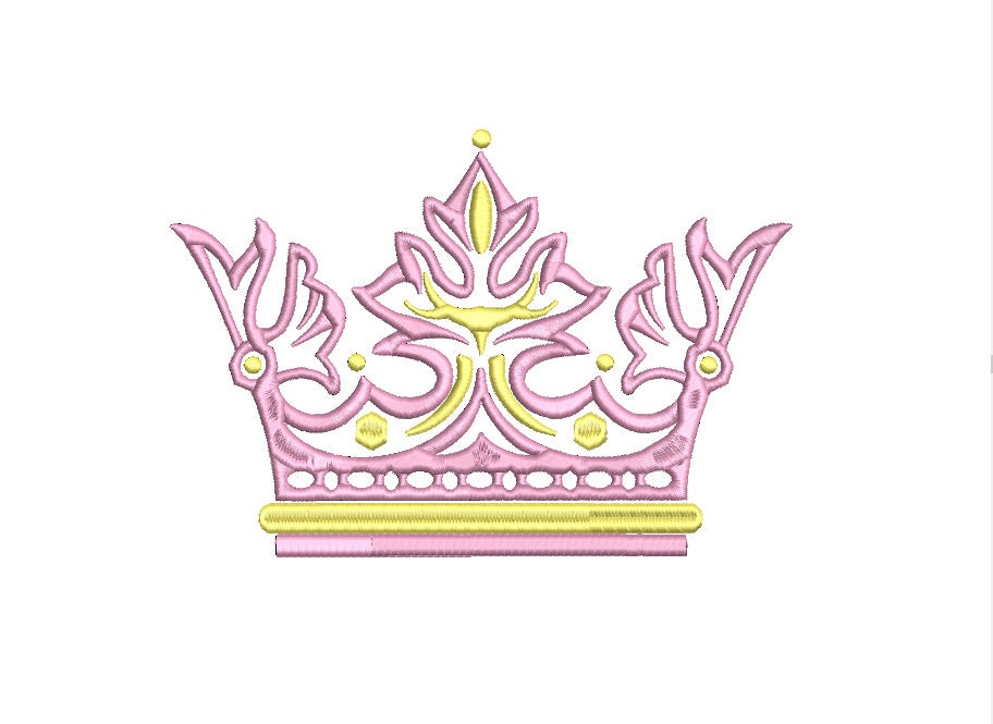 Crown machine embroidery file design, Girl Princess, King Boys Digital File, Birthday Instant Download 2 Sizes