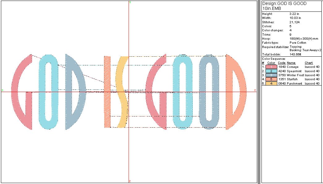 God is Good Machine Embroidery Design, Religious, Instant Download, Digital Download, 7in and 10in