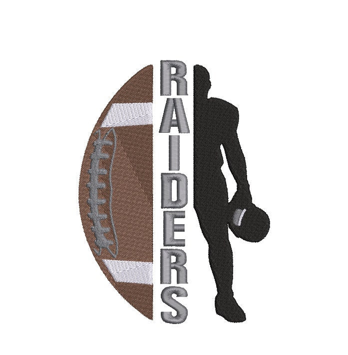 Raiders Football Machine Embroidery Design, Sports Digital File, Instant Download 2 sizes to fit 4x4 and 5x7 hoops