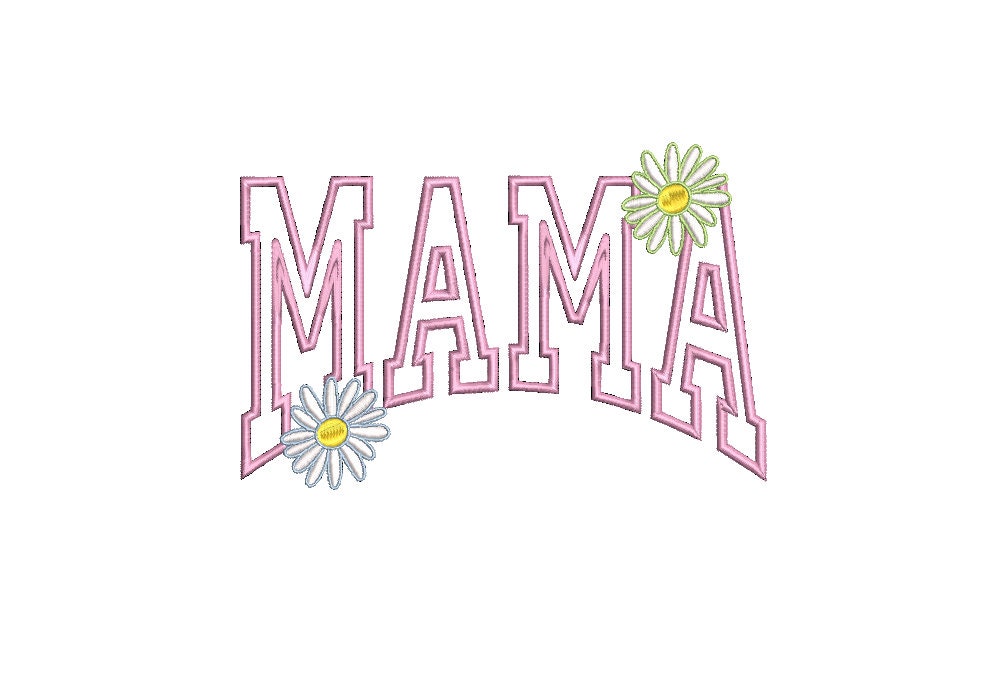 Mama machine embroidery design Mother's Day Digital File Instant Download, 3 sizes 4in, 7in, 10in