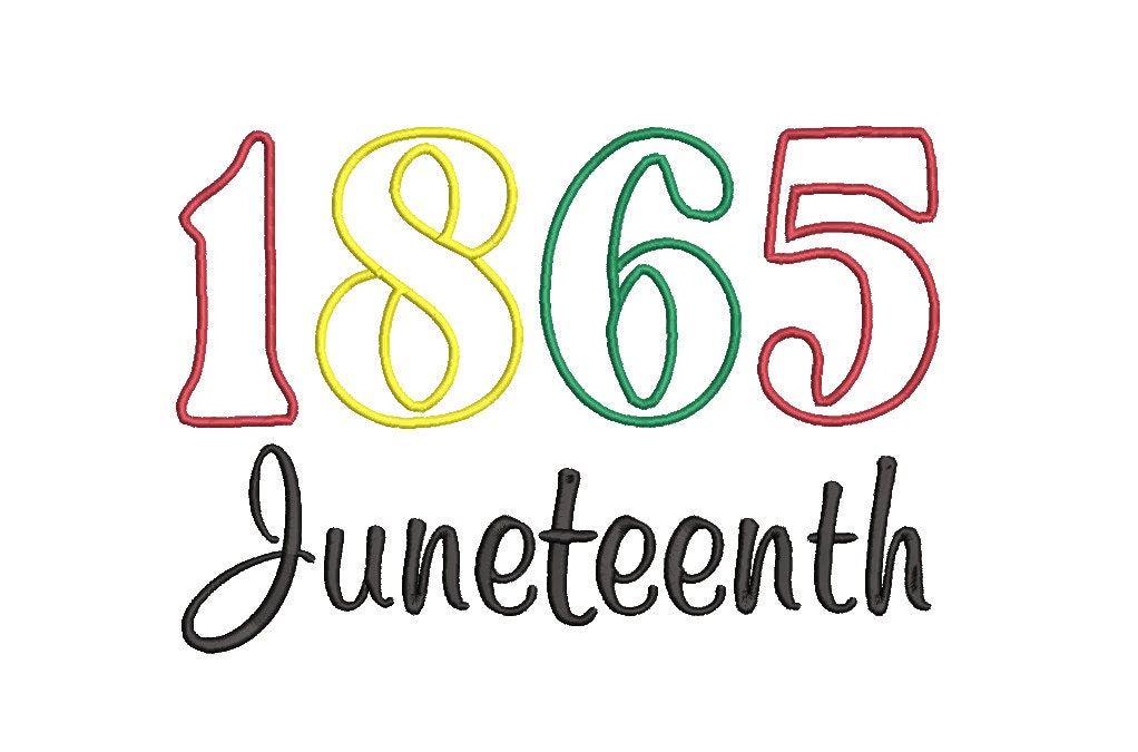 Juneteenth Applique Machine Embroidery Design, Black History Digital File Instant Download 2 sizes, 7in, 10in