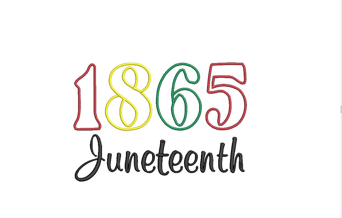 Juneteenth Applique Machine Embroidery Design, Black History Digital File Instant Download 2 sizes, 7in, 10in