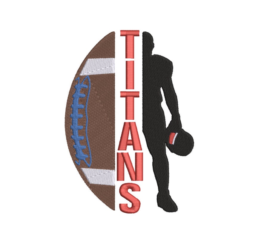 Titans Football Machine Embroidery file design, Tennessee Sports Digital File Instant Download 2 sizes to fit 4x4 and 5x7 hoops