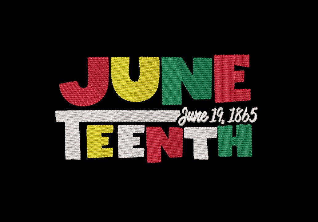 Juneteenth Machine embroidery design file Black History Digital File Instant Download 6in