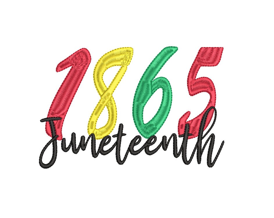 Juneteenth machine embroidery file design Black History Digital File Instant Download 6in