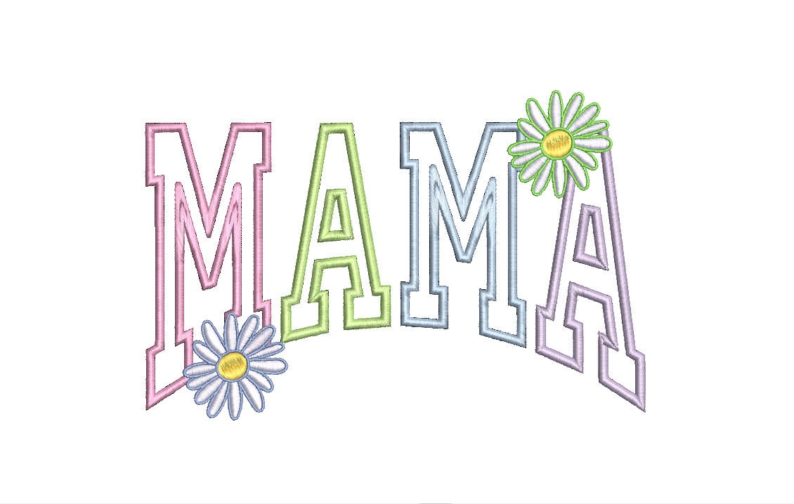 Mama machine embroidery design Mother's Day Digital File Instant Download, 3 sizes 4in, 7in, 10in
