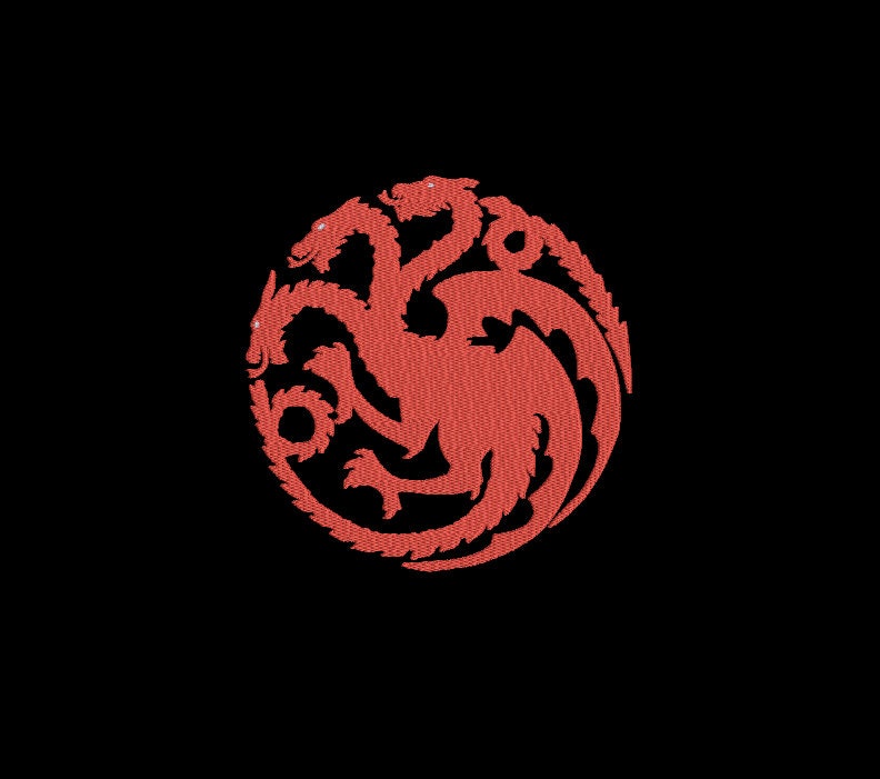 Dragon machine embroidery file design, Fire and Blood Digital File, Instant Download 2 designs, 3 sizes each