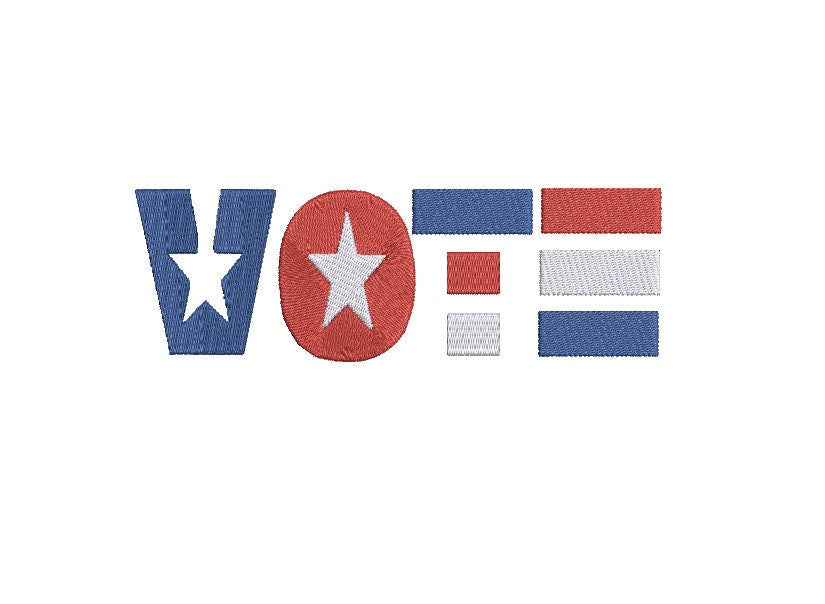 Vote Embroidery Design, Political, Instant Download, Digital Download 7 inch and 4in to fit 4x4 and 5x7 hoops