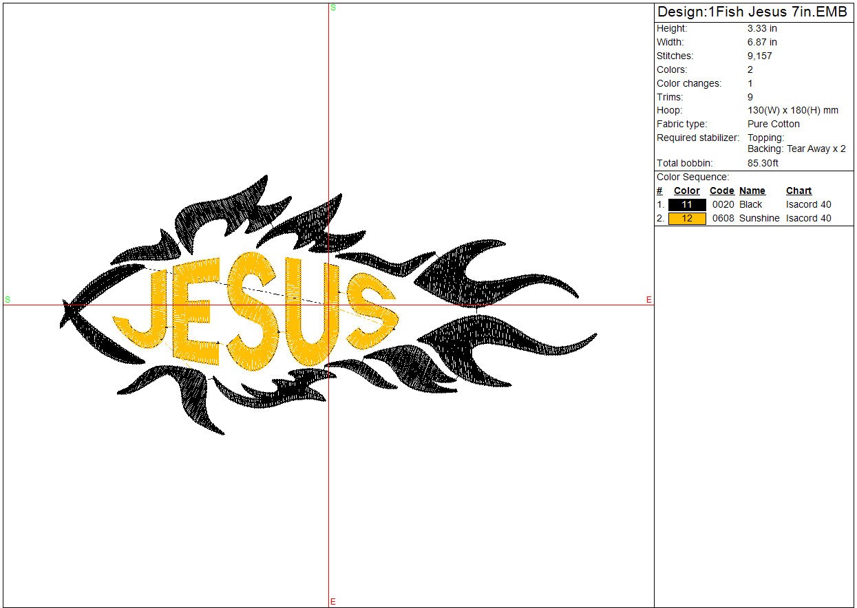 Christian Fish Symbol Machine Embroidery Design, Religious, Instant Download, Digital Download