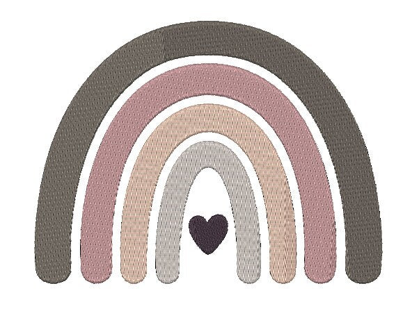 Hobo Heart Rainbow machine embroidery file design, Digital File Instant Download 2 sizes