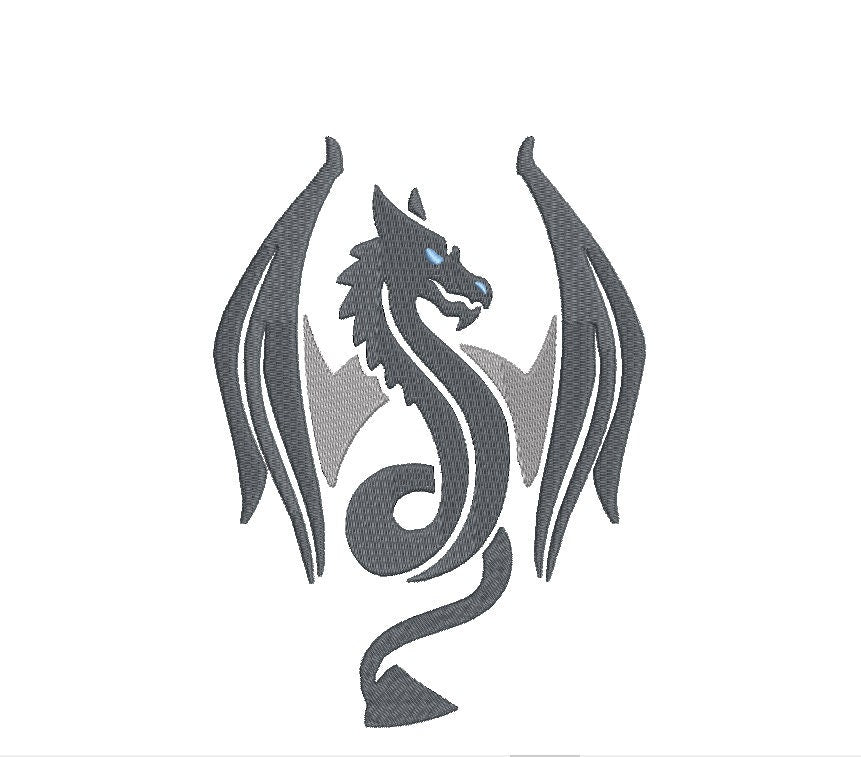 Dragon machine embroidery file design, Fire and Blood Digital File, Instant Download 2 designs, 3 sizes each