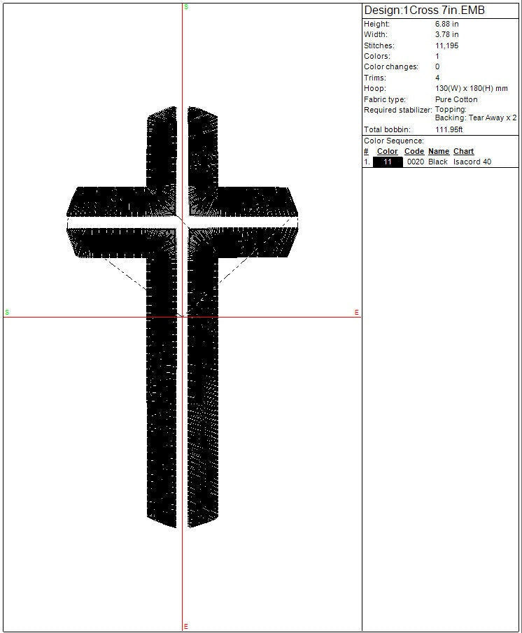 Cross Christian Machine Embroidery Design, Religious, Instant Download, Digital Download 2in, 4in, 7in