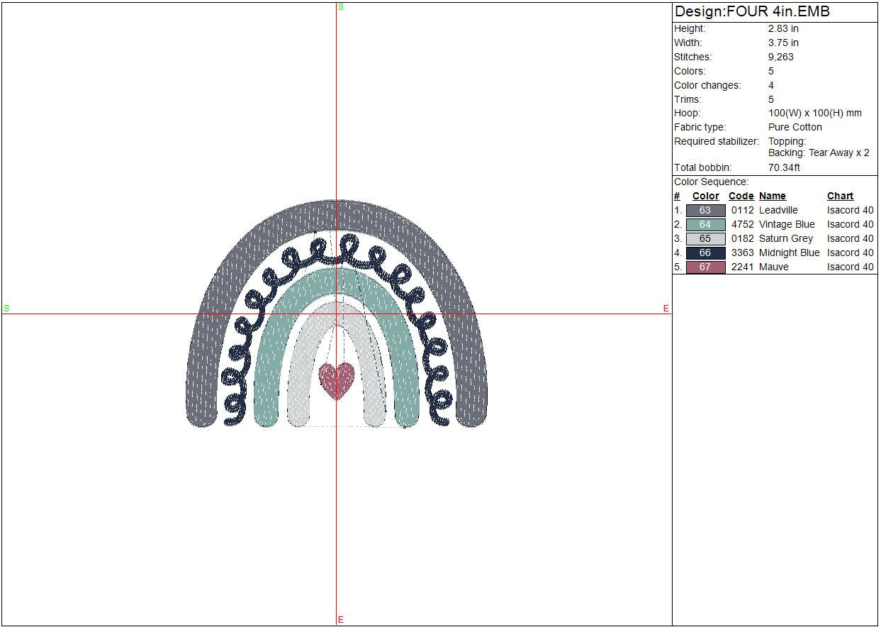 Hobo Rainbow machine embroidery file design, Digital File Instant Download 2 sizes