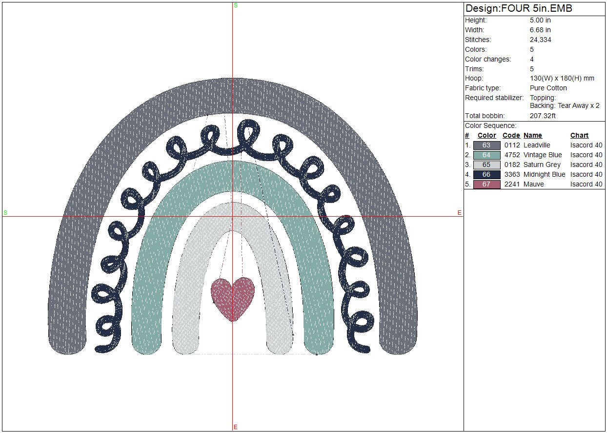 Hobo Rainbow machine embroidery file design, Digital File Instant Download 2 sizes
