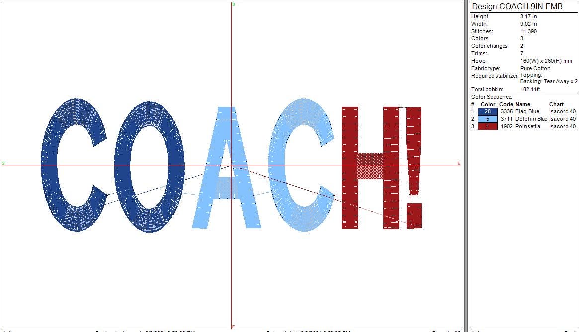 Coach Embroidery Design, Political, 2024, Tim Walz, Vice President, Instant Download, Digital Download 9in, 7in