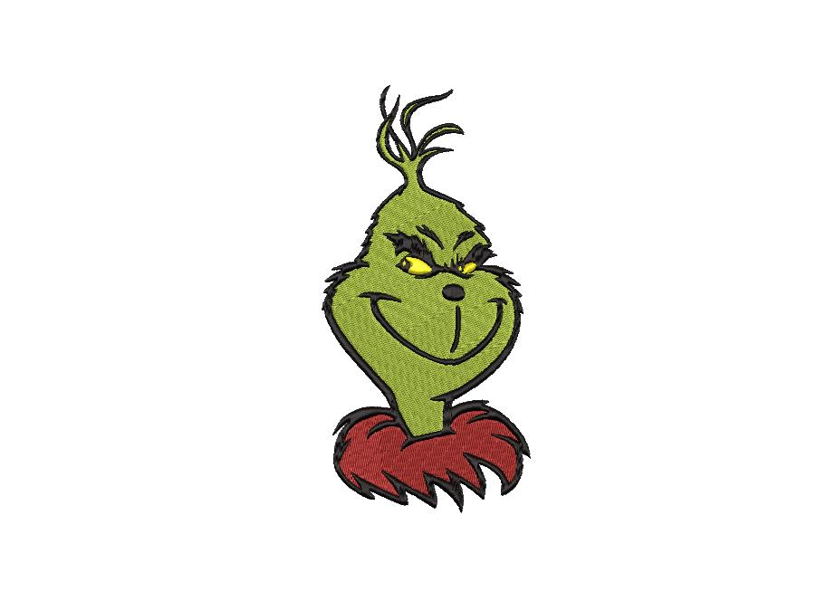 Christmas Grinch Heads Machine Embroidery file design, Christmas Holiday Digital File Instant Download, 2 designs to fit 5x7 hoops