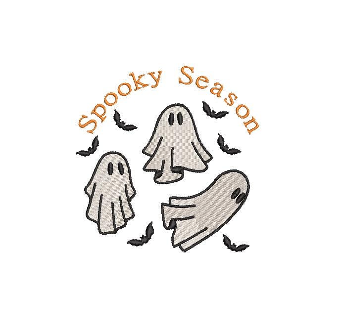 Halloween Machine Embroidery, Ghost design, Spooky Season Digital File Instant Download 3 sizes