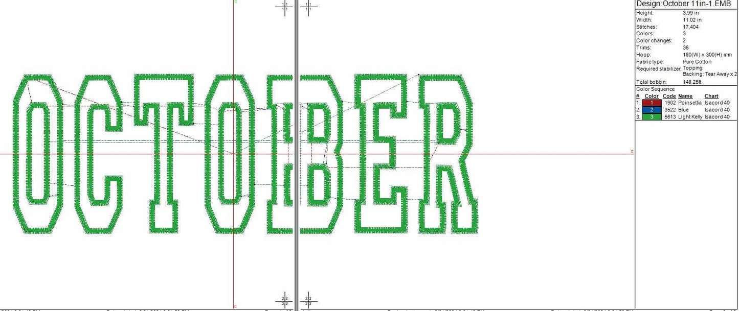October machine embroidery file design, Halloween, Birthday, Digital File Instant Download