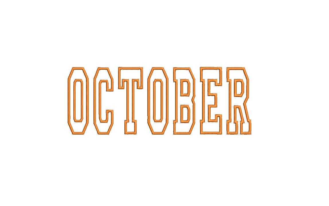 October machine embroidery file design, Halloween, Birthday, Digital File Instant Download