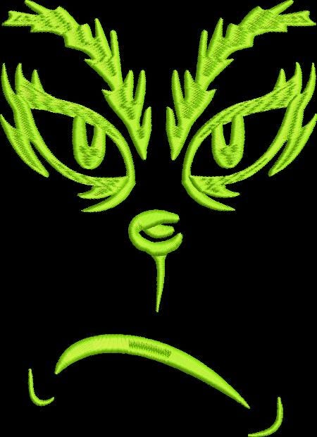 Christmas Embroidery Design, Grinchmas Holiday Digital Design, Instant Download,Christmas Ornament Embroidery File, 4in, 7in, and 10in