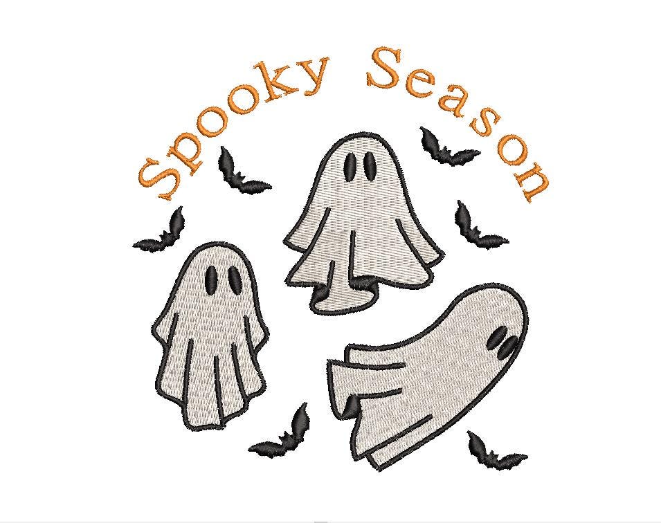 Halloween Machine Embroidery, Ghost design, Spooky Season Digital File Instant Download 3 sizes