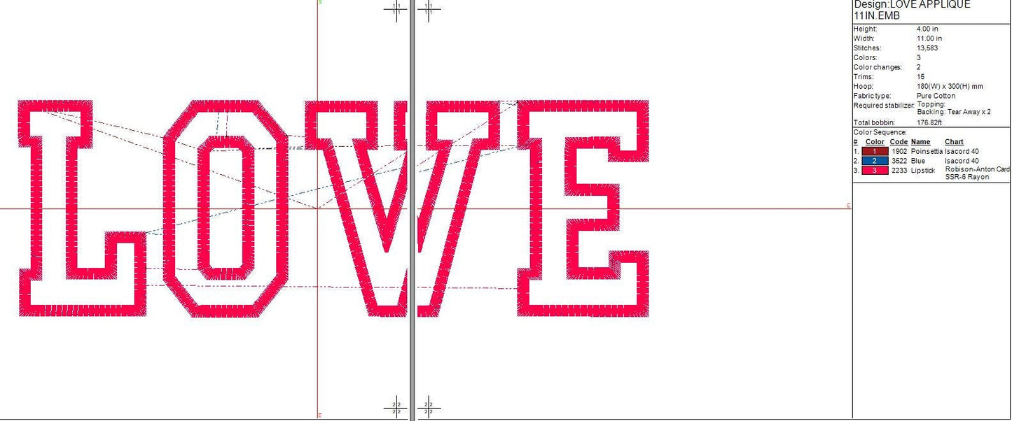Love Applique Embroidery file College Font, digital design, Mother's Day, Bride, Wedding, Anniversary Instant Download