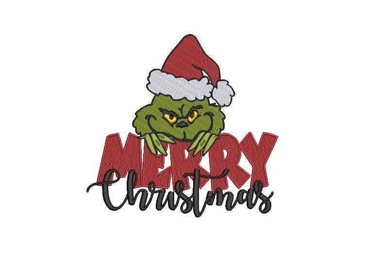 Christmas Embroidery Design, Merry Christmas, Grinch-mas Holiday Digital File Instant Download