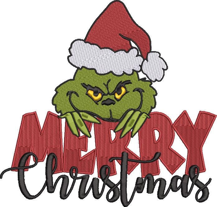 Christmas Embroidery Design, Merry Christmas, Grinch-mas Holiday Digital File Instant Download