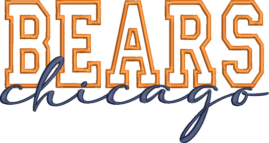 Chicago Bears Football Machine Embroidery design Digital File Instant Download