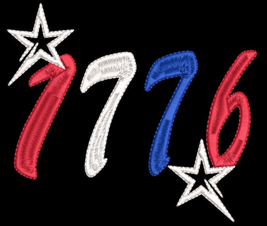 4th of July machine embroidery design, Independence Day Patriotic 1776 digital file, Instant Download