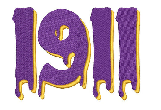 1911 machine embroidery, Omega Psi Phi Fraternity file design, Greek Digital File Instant Download