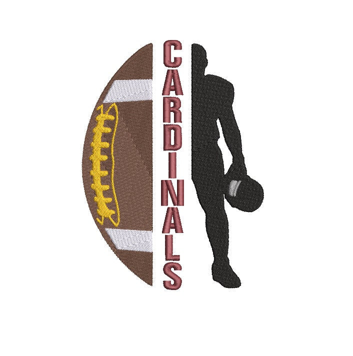 Arizona Cardinals Football machine embroidery file design Sports Digital File Instant Download 2 sizes to fit 4x4 and 5x7 hoops