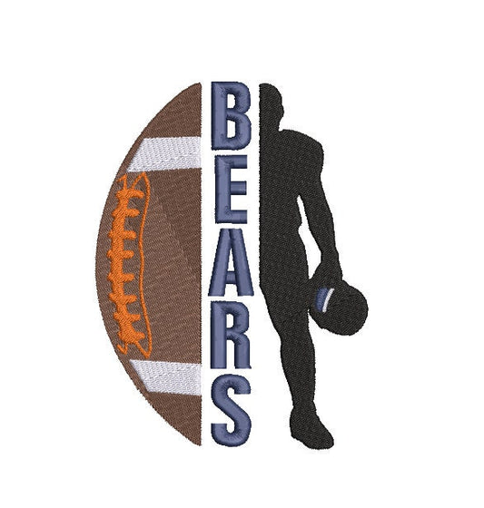 Chicago Bears Football Machine Embroidery file design Sports Digital File Instant Download 2 sizes to fit 4x4 and 5x7 hoops