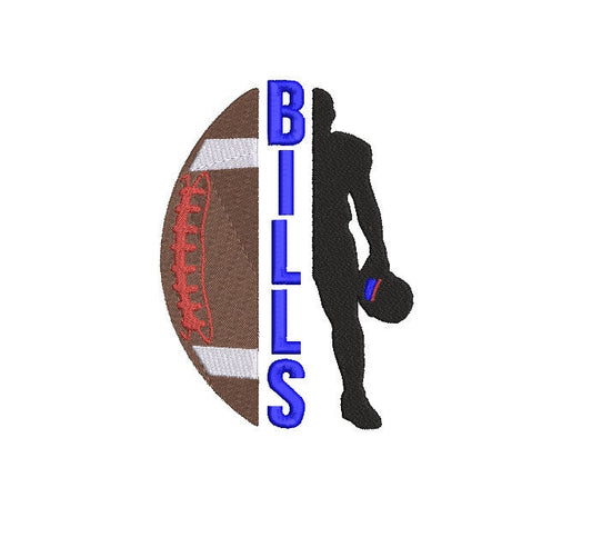 Buffalo Bills Football machine embroidery file design Sports Digital File Instant Download 2 sizes to fit 4x4 and 5x7 hoops
