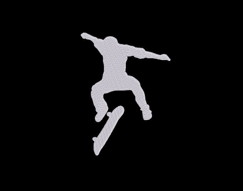 Skate Board Machine Embroidery file design Sports Digital File Instant Download 3 sizes, 4in, 7in, 10in