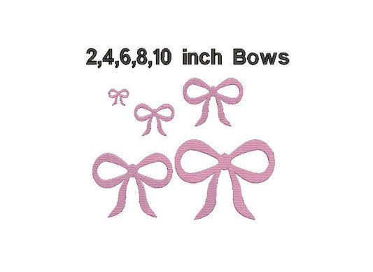 Bow machine embroidery design, Girls Bows, Digital File Instant Download 5 sizes