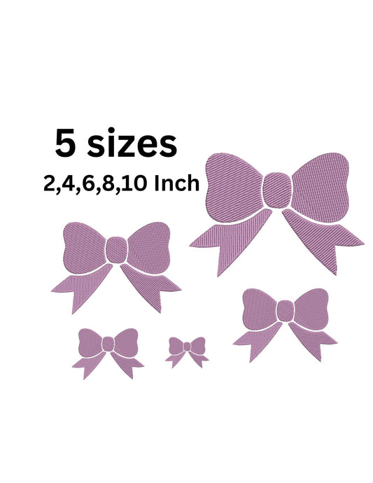 Bowtie machine embroidery design, Girls Bows, Digital File Instant Download 5 sizes