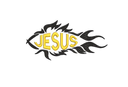 Christian Fish Symbol Machine Embroidery Design, Religious, Instant Download, Digital Download