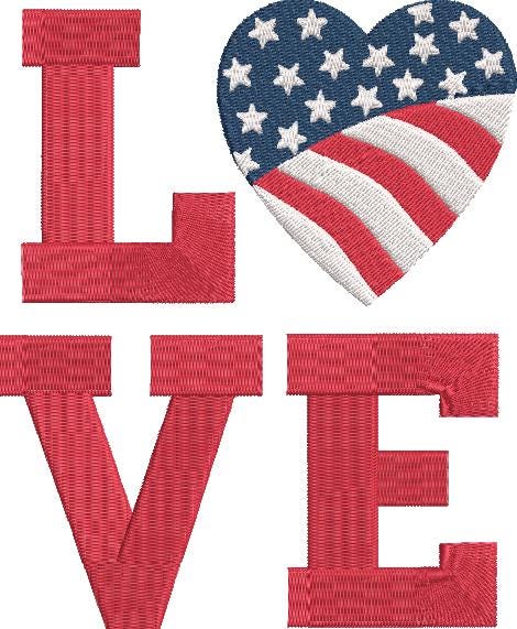 Love American Flag Heart Embroidery, Election,  Patriotic 4th of July digital file Independence Day Embroidered design Instant Download